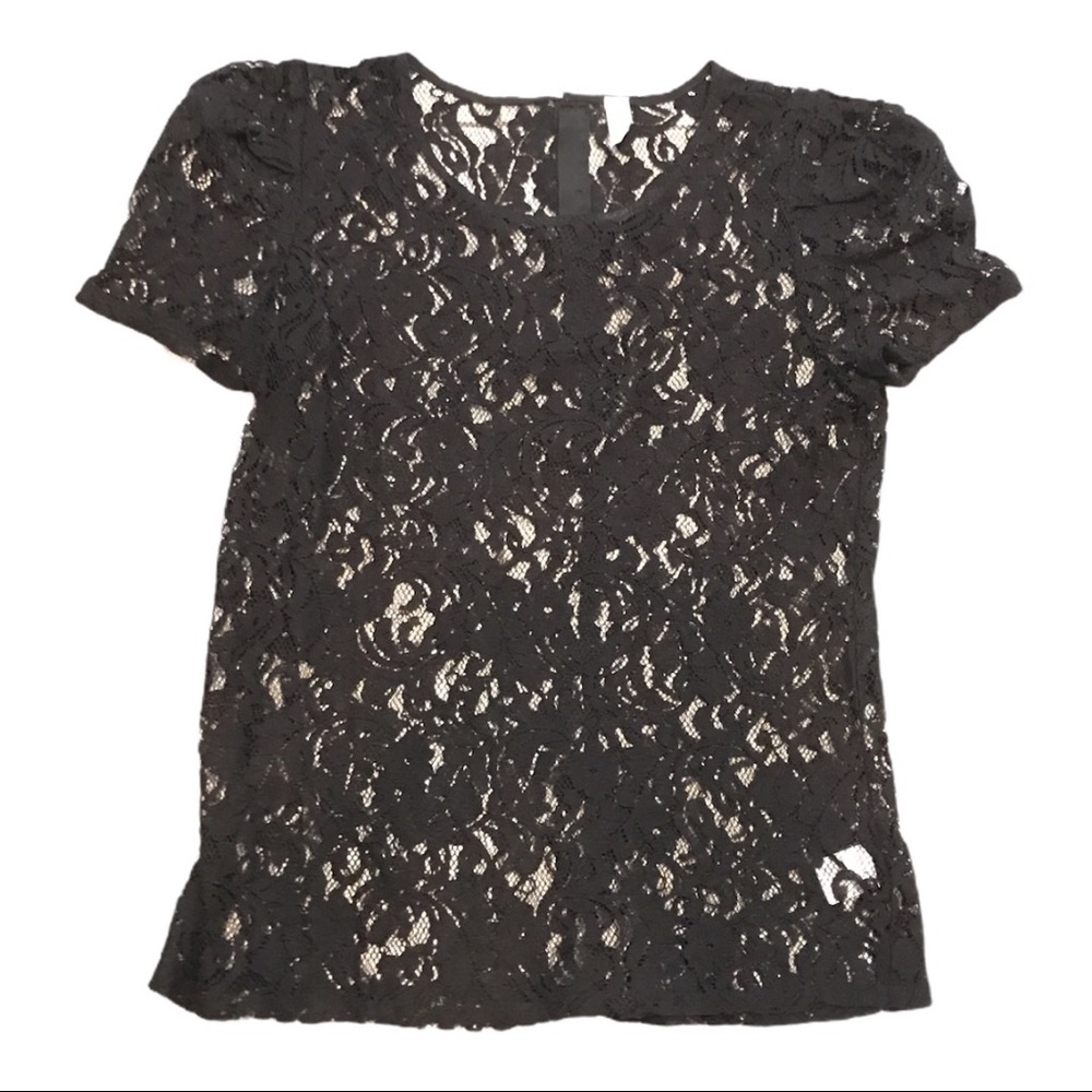 Wyatt Black Lace XS Short Sleeve Top Gothcore wicked sexy sheer alt alternative
